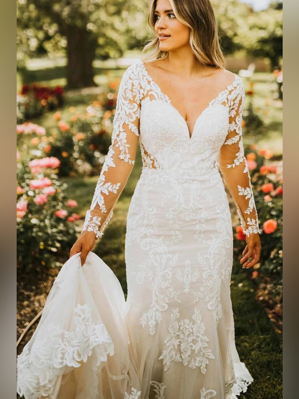 Stella York Ivory Lace Long-Sleeve Wedding Dress